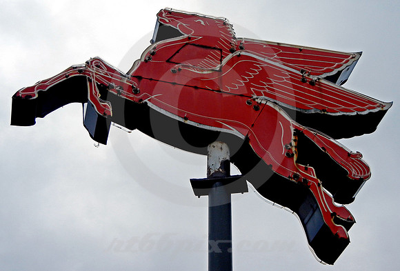 NEON PEGASUS (Mobilgas Symbol) (National Road Casey IL)