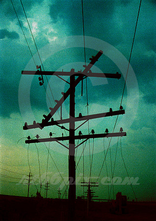 OLD POLE, WIRES & STORM CLOUDS (Rt 66 IL)