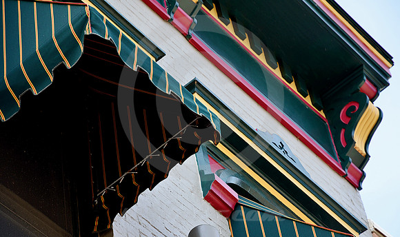 TWO AWNINGS & CORNICE (Lincoln Highway Dixon IL)