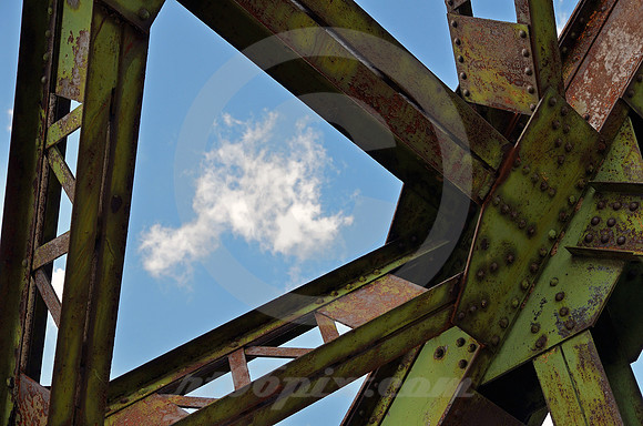 GIRDERS AND CLOUD (Rt 66 Chain of Rocks Bridge IL/MO)