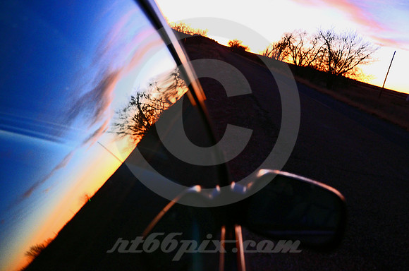 BLACKTOP AT SUNSET (Rt 66 Montoya NM)