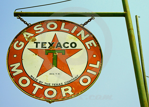 PRE-WWII TEXACO SIGN (Rt 66 Erick OK)