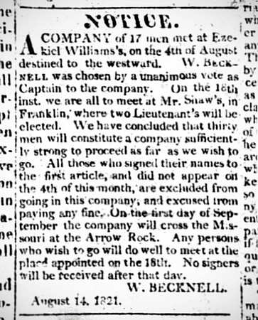 MISSOURI INTELLIGENCER August 14, 1821
