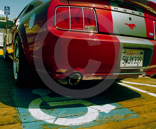 SHELBY MUSTANG IN HANDICAPPED SPACE (Rt 66 Santa Monica Pier CA)