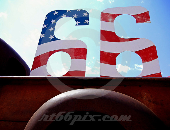66 SIGN ON PICKUP (Rt 66 Adrian TX)
