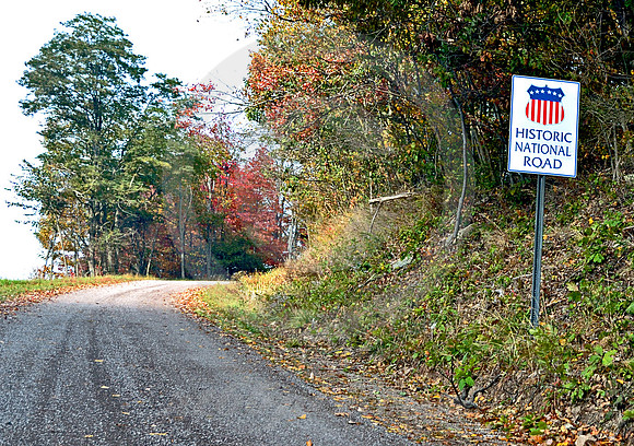 SIGN ON CURVE (National Road nr Addison PA)