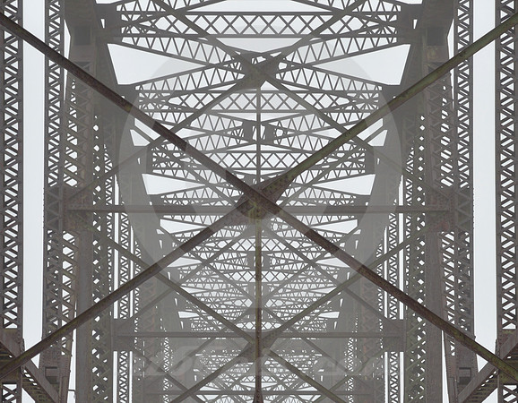 SUPERSTRUCTURE AND FOG-DETAIL (Rt 66 Chain of Rocks Bridge IL/MO)
